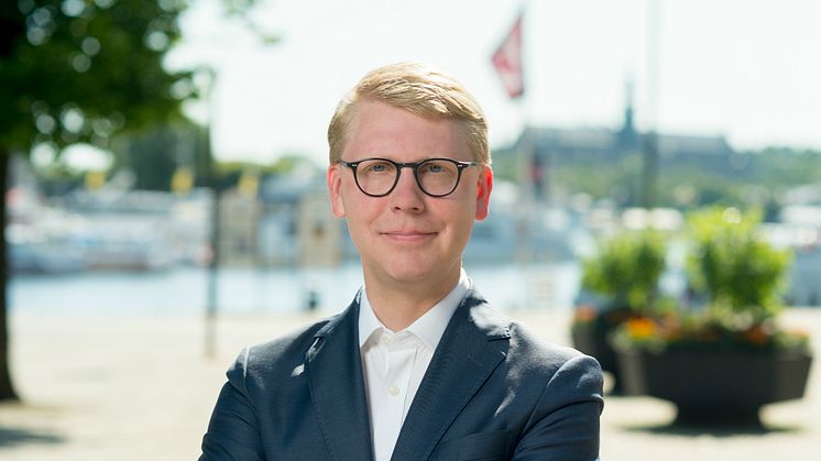 Kristoffer Tamsons (M), trafikregionråd Region Stockholm och ordförande Mälardalsrådet.