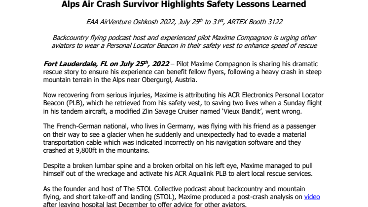 July 25 2022_Oshkosh - Alps Air Crash Survivor Highlights Safety Lessons Learned.pdf