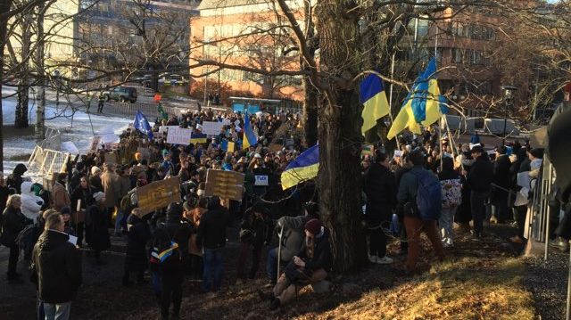 Demonstration i Stockholm den 25 februari 2022