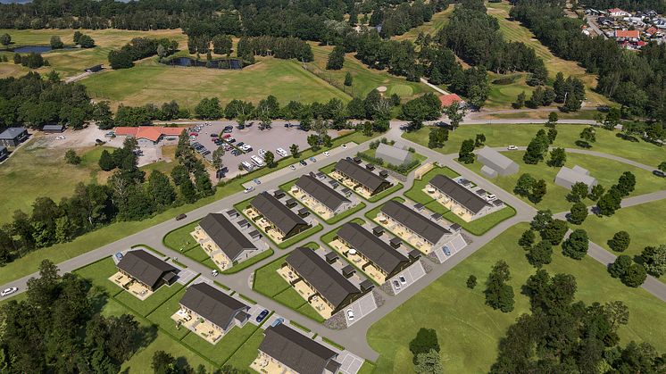 Vy över Brf Golfrundan. Foto: 3D Nord Visualisering