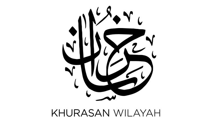 Logga för Islamiska Staten Khorasan. Från Wikipedia commons.