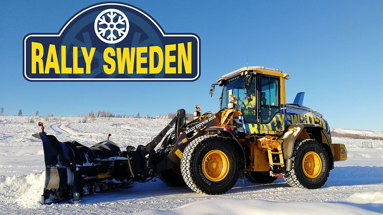 Swecon har i samarbete med Volvo CE:s fabrik i Arvika tagit fram sex specialutrustade hjullastare till årets rally. Här ser vi förra årets eventlastare.