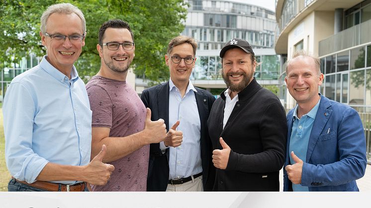 New Leading Team: Michael Lüer (catworkx), Björn Frauen (STAGIL), Frank Fuchs (TIMETOACT GROUP), Gerulf Ketz (STAGIL) and Hermann Ballé (TIMETOACT GROUP) (from left). Credits: TIMETOACT GROUP