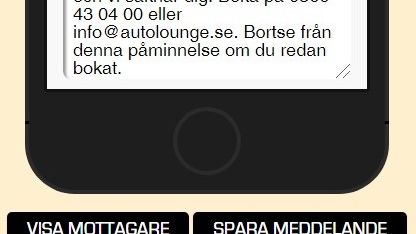 SMS-påminnelsen har fått en ny, bättre standardtext. Texten är fri att redigera.