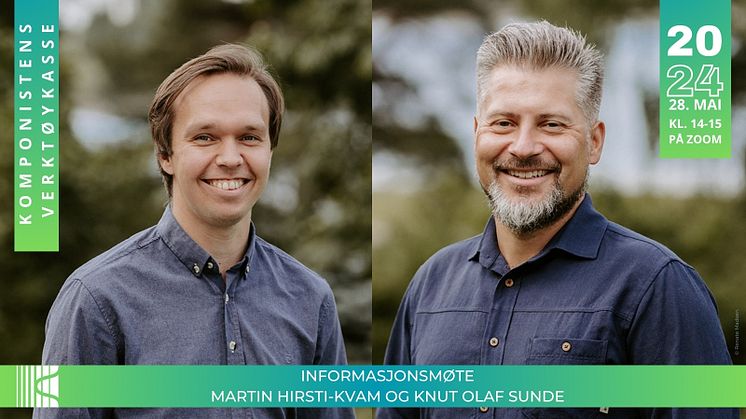 Nestleder Martin Kirsti-Kvam og styremedlem Knut Olaf Sunde svarer på spørsmål om NKF og saker som skal behandles på generalforsamlingen. Foto: Renate Madsen