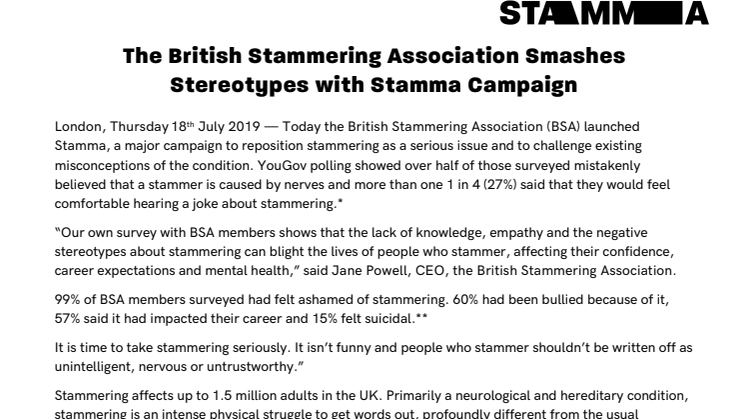 The British Stammering Association Smashes Stereotypes with Stamma Campaign
