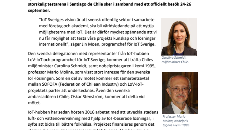 Svensk IoT-lösning sprids till Chile