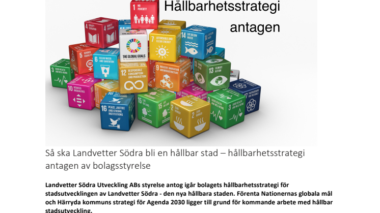 Så ska Landvetter Södra bli hållbar - bolagsstyrelsen antar hållbarhetsstrategi