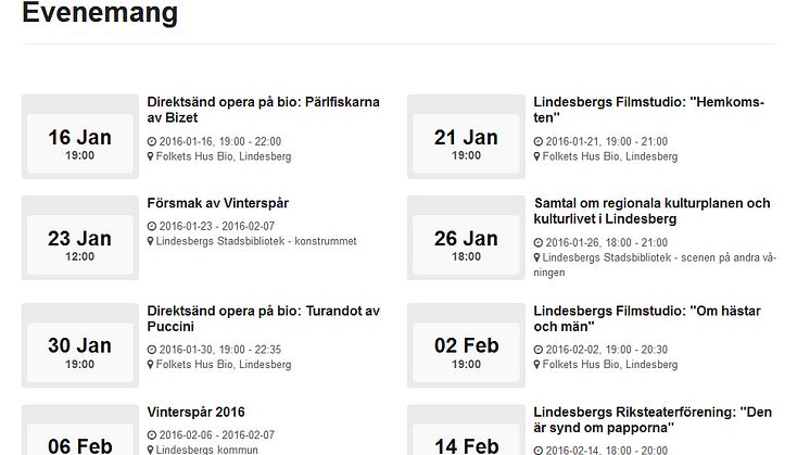 Ny kalender visar vad som händer i kultur-Lindesberg