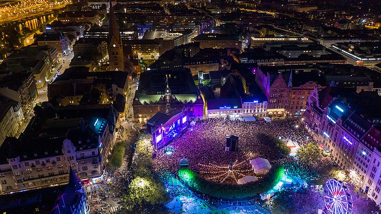 Malmöfestivalen 2021 ställs in på grund av det allvarliga läget med smittspridningen och covid-19. Foto från Malmöfestivalen 2019. Foto: Highshot