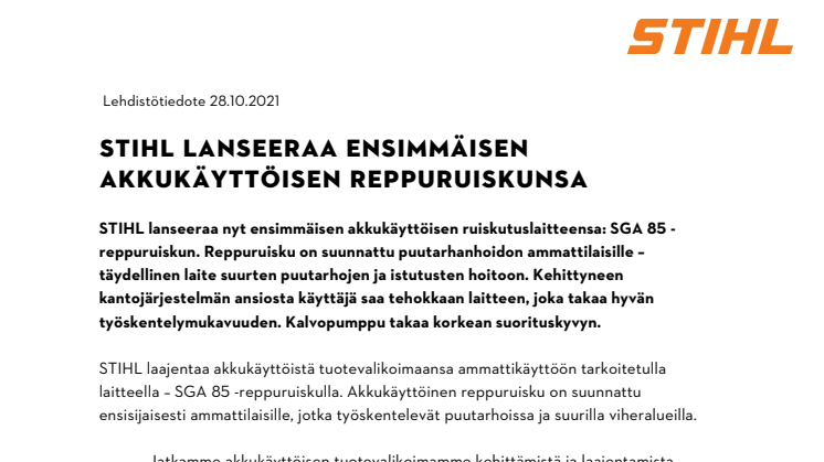 STIHL LANSEERAA ENSIMMÄISEN AKKUKÄYTTÖISEN REPPURUISKUNSA.pdf