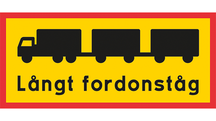 Fordonsskylt för långa fordonståg