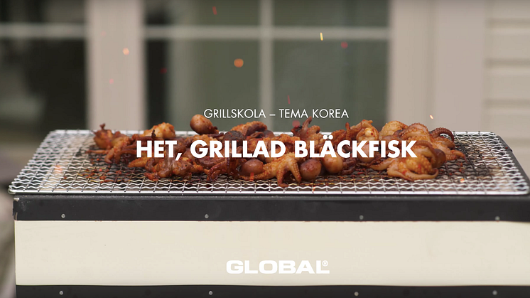 Global grillskola - Het, grillad bläckfisk