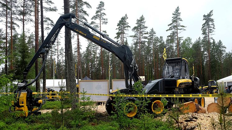 Ponsse came to Elmia Wood with its entire range of forest machines, several world firsts plus customers from around the world. Photo: Elmia AB