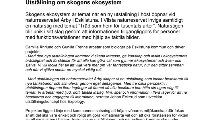 Utställning om skogens ekosystem