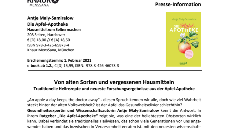 Presseinformation "Die Apfel-Apotheke"