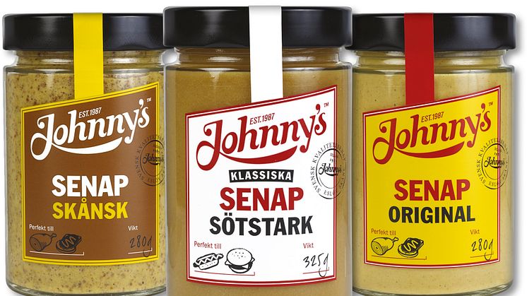 Johnny’sTM senap i högtidsförpackning lagom till ju
