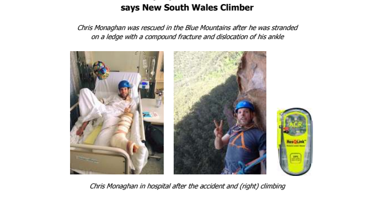 I was Saved by my Personal Locator Beacon says New South Wales Climber