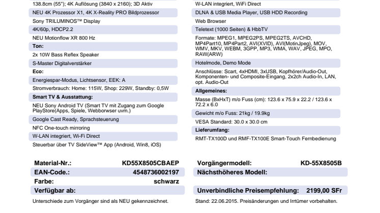 KD-55X8505C von Sony