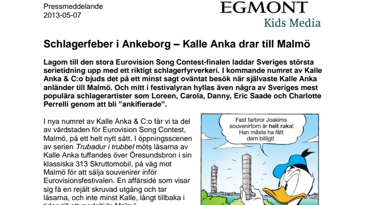 Schlagerfeber i Ankeborg – Kalle Anka drar till Malmö