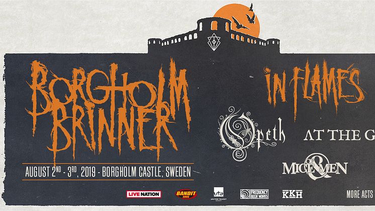 IN FLAMES PRESENTERAR DE TRE FÖRSTA BANDEN TILL BORGHOLM BRINNER I SOMMAR!