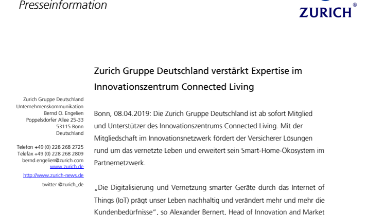 Zurich verstärkt Expertise im Innovationszentrum Connected Living