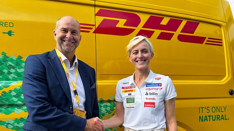 Terje Aarbog, Administrerende Direktør i DHL Express (Norway) As, sammen med daglig leder i NSF Langrenn, Cathrine Instebø