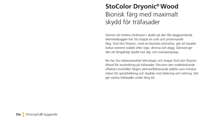 Produktblad StoColor Dryonic Wood