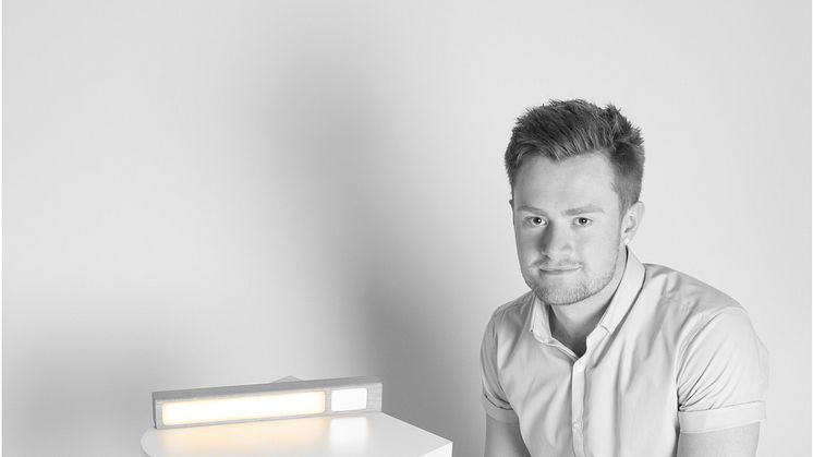 Jake Barker with his award-winning lamp 