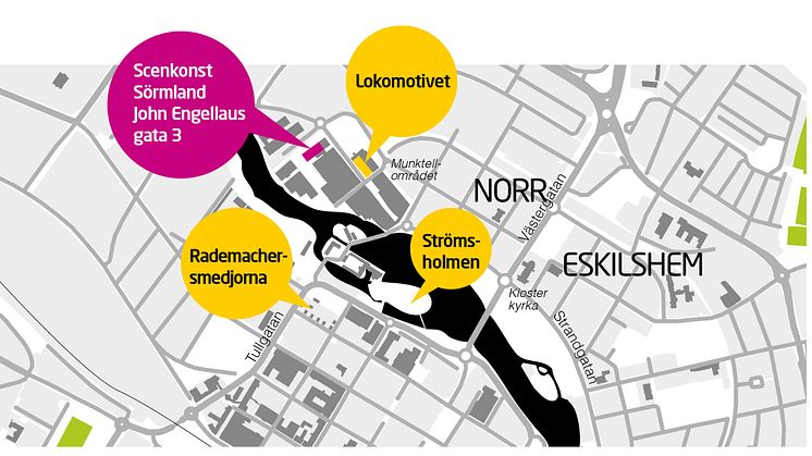 Scenkonst Sörmland nya lokaler - karta (Eskilstuna)