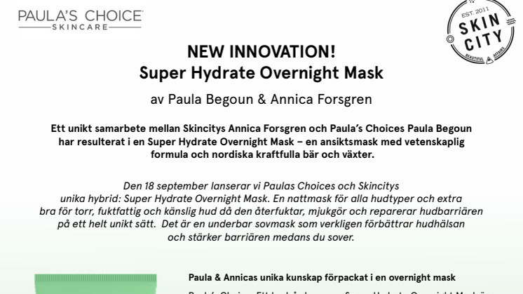 NEW INNOVATION! Super Hydrate Overnight Mask