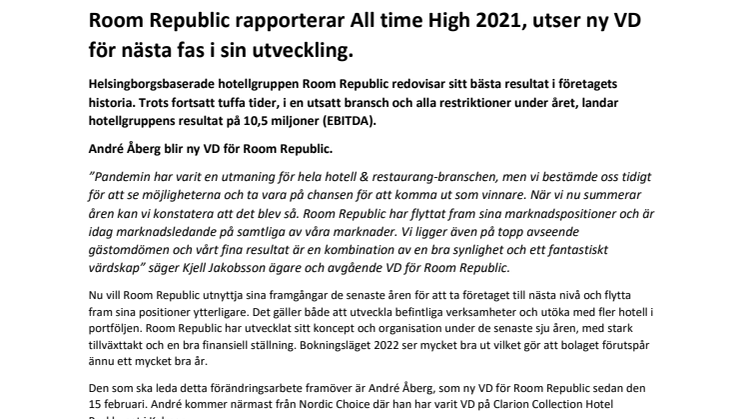 Room Republic rapporterar All time High 2021, utser ny VD för nästa fas i sin utveckling.pdf