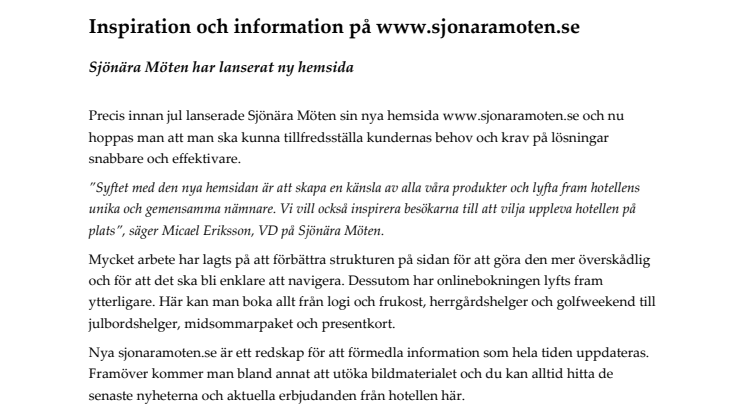 Inspiration och information på www.sjonaramoten.se