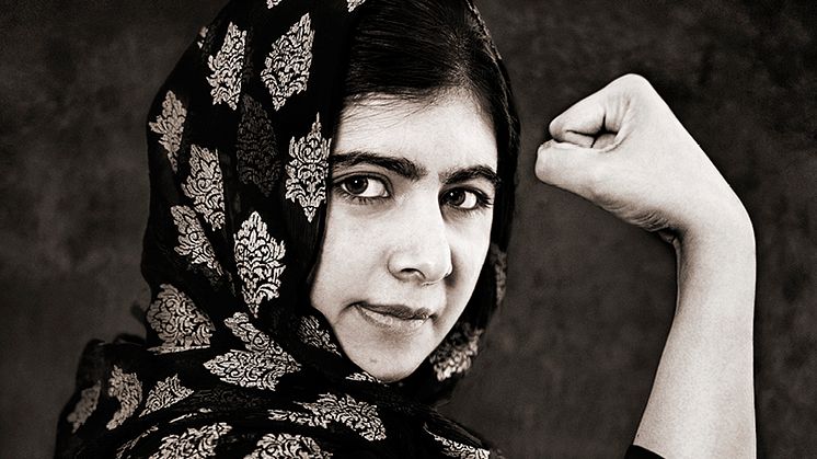 Malala Yousafzai, en av personerna som porträtteras på fotoutställningen We Have A Dream på Jönköpings läns museum. Fotograf: Albert Wiking 