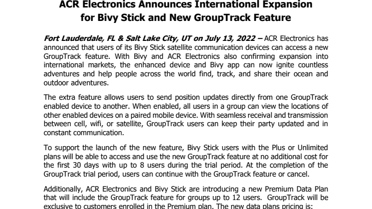 July 13 2022 - ACR Announces International Expansion and GroupTrack Feature.pdf