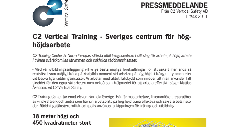 C2 Vertical Training - Sveriges centrum för höghöjdsarbete