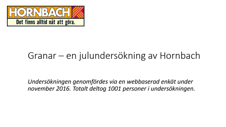 Hornbachs julgransundersökning 2016