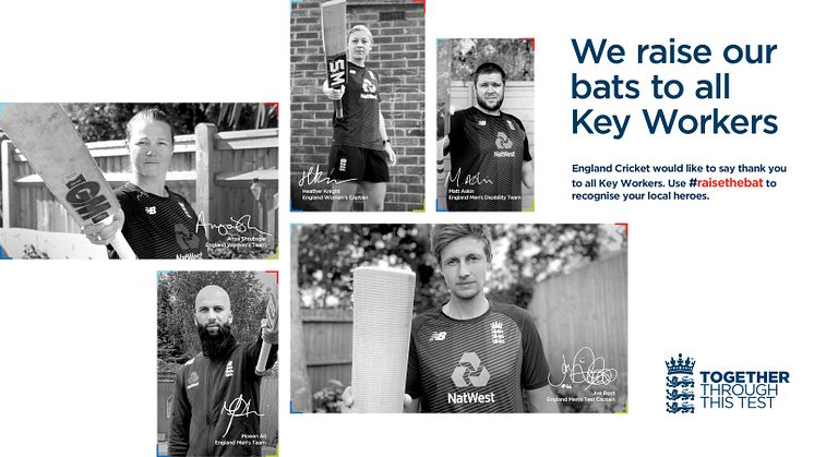 ECB announces #raisethebat Test Series with players wearing key workers’ names on shirts