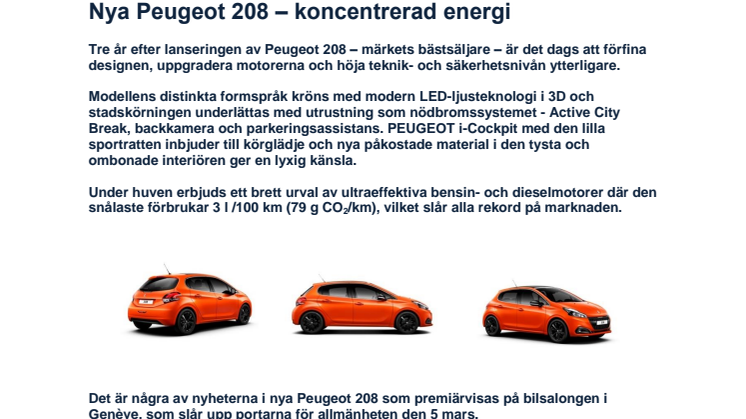 Nya Peugeot 208 – koncentrerad energi  