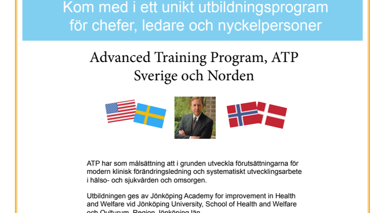 ATP, unikt utbildningsprogram för chefer, ledare kommer till Sverige, har du säkrat din plats?