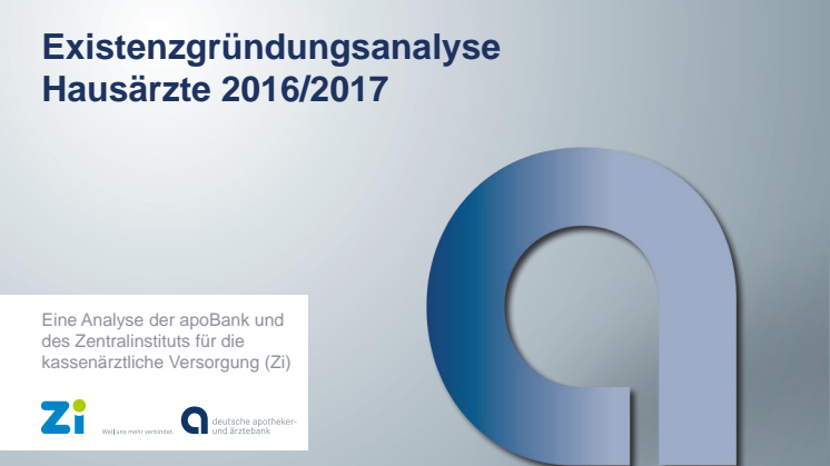 Grafiken: Existenzgründung Hausärzte 2016/2017 