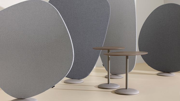 Wind room divider and tables designed by Jin Kuramoto
