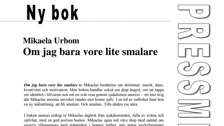 Ny bok: Om jag bara vore lite smalare av artisten Mikaela Urbom