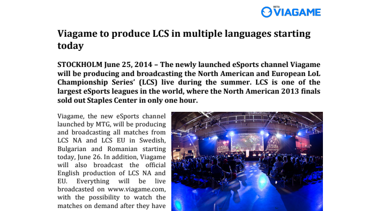 Vagame to produce LCS in multiple languages