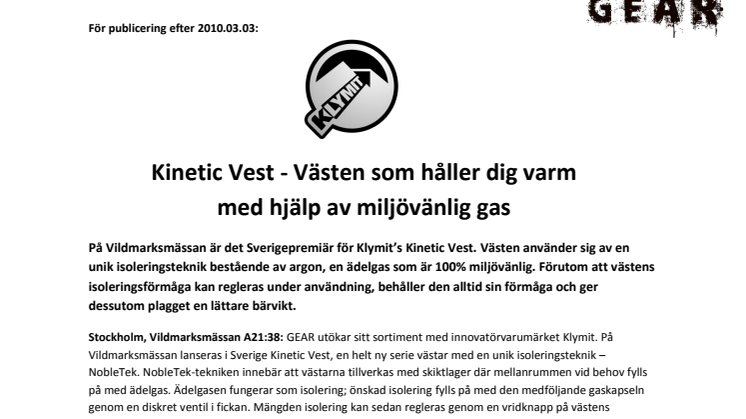 Kinetic Vest - Västen som håller dig varm med hjälp av miljövänlig gas