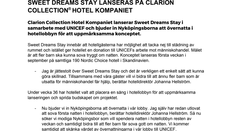 Ta chansen till en gratis övernattning på Clarion Collection Hotel Kompaniet!