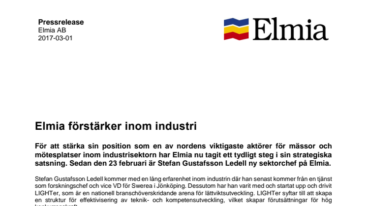 Elmia förstärker inom industri