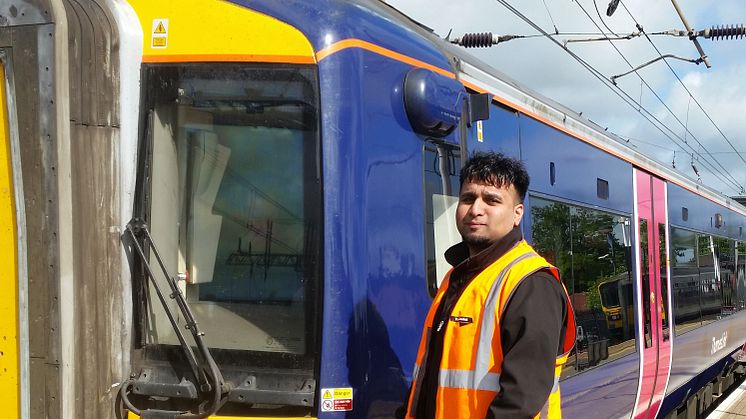 Mo Latif by his train at Bedford