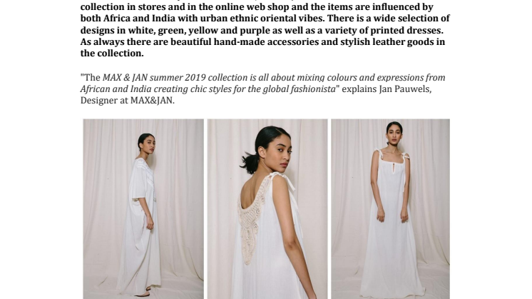 MAX & JAN SUMMER 2019 COLLECTION IS A BOLD FASHION STATEMENT, MIXING  DIFFERENT CULTURES AND COUNTRIES 