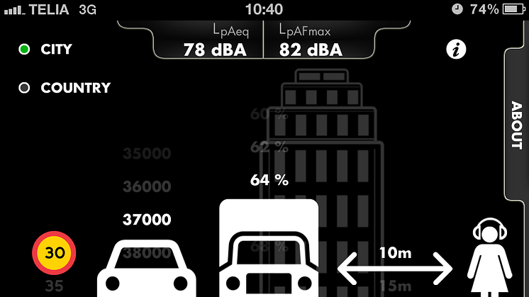 Ny app från Tyréns räknar vägtrafikbuller